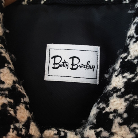 Betty Barclay Houndstooth Wool Coat with Removable Faux Fur Collar - Picture 7 of 7